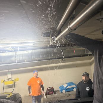 Burst overhead supply line shut down and repaired in North Hollywood, CA