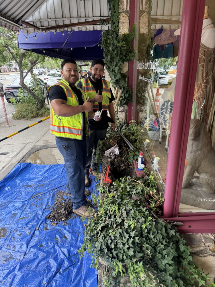 Storefront drain line repair on Tujunga Ave in Studio City, CA